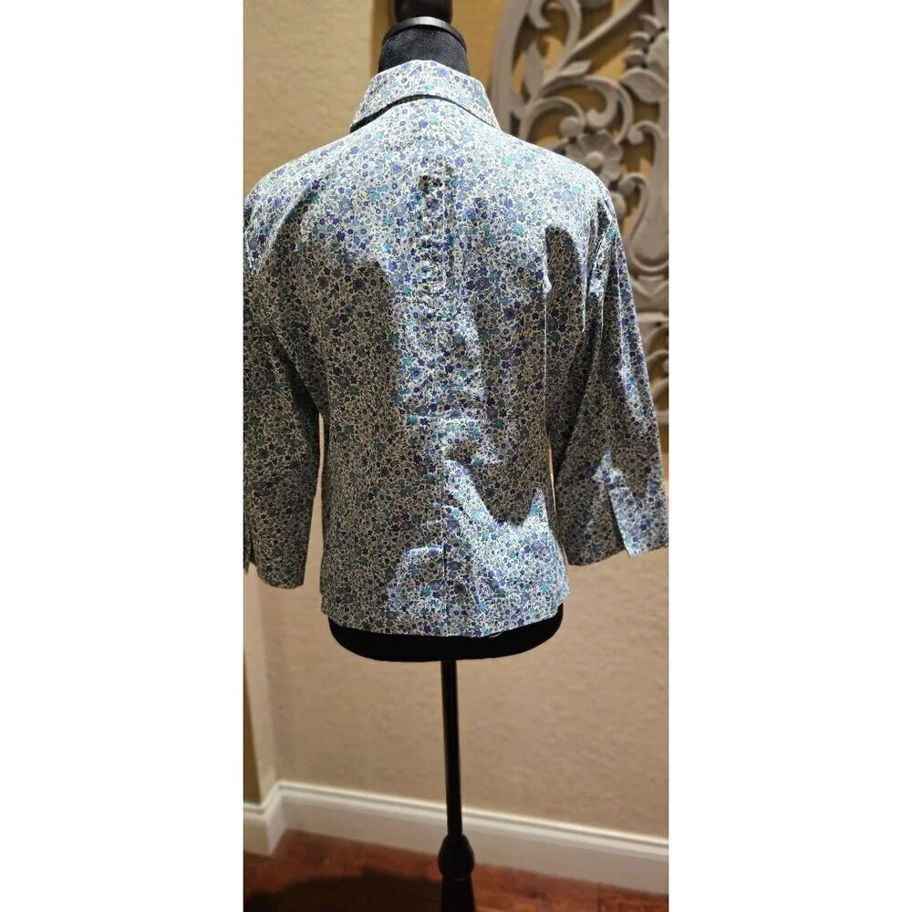 Van Heusen Women's L Summer Floral Button-Up Garden 3/4 Sleeve Blazer - Picture 6 of 6